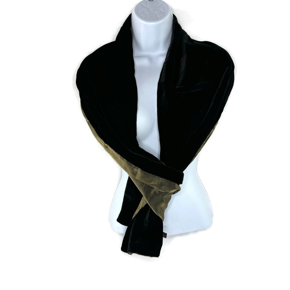 Accessories - Accessories Formal Black Velvet Scarf or Wrap with Gold Shimmer Underneath
